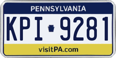 PA license plate KPI9281