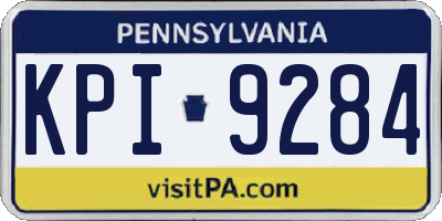 PA license plate KPI9284