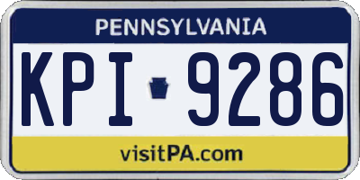 PA license plate KPI9286
