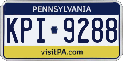 PA license plate KPI9288
