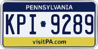 PA license plate KPI9289