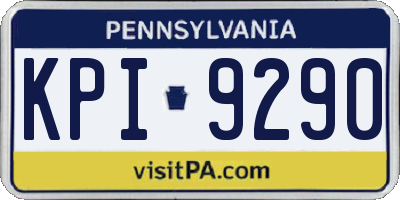 PA license plate KPI9290