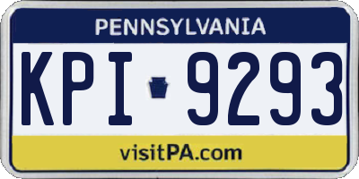 PA license plate KPI9293