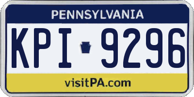 PA license plate KPI9296