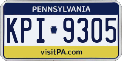 PA license plate KPI9305
