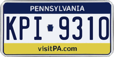 PA license plate KPI9310