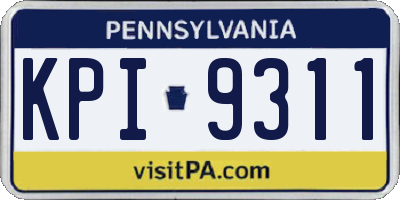 PA license plate KPI9311