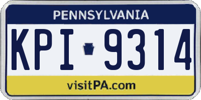 PA license plate KPI9314