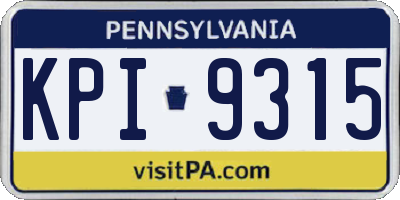 PA license plate KPI9315