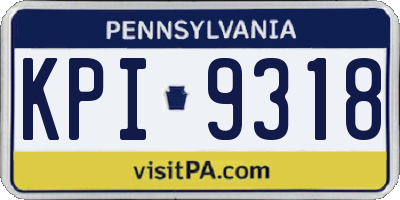 PA license plate KPI9318