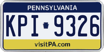 PA license plate KPI9326