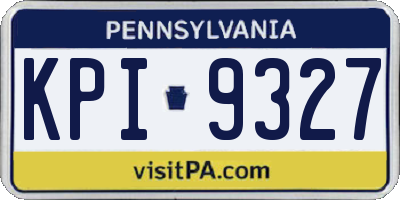 PA license plate KPI9327
