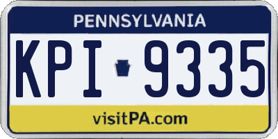 PA license plate KPI9335