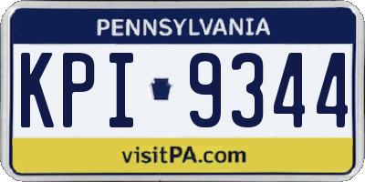 PA license plate KPI9344