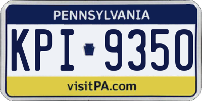PA license plate KPI9350