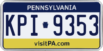 PA license plate KPI9353