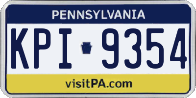 PA license plate KPI9354