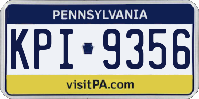 PA license plate KPI9356