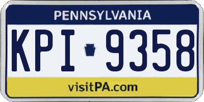 PA license plate KPI9358