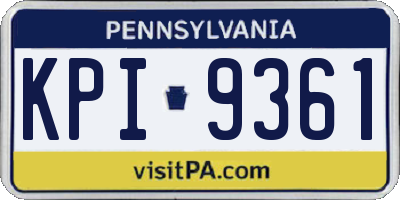 PA license plate KPI9361