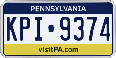 PA license plate KPI9374