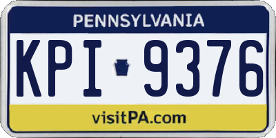 PA license plate KPI9376
