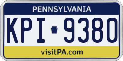 PA license plate KPI9380