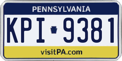 PA license plate KPI9381