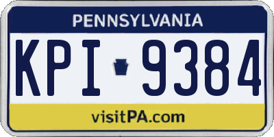 PA license plate KPI9384