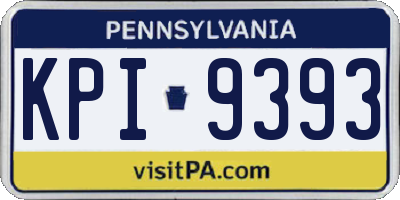 PA license plate KPI9393