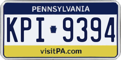 PA license plate KPI9394