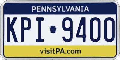 PA license plate KPI9400