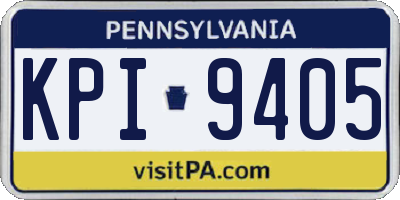 PA license plate KPI9405