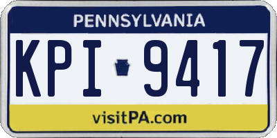 PA license plate KPI9417
