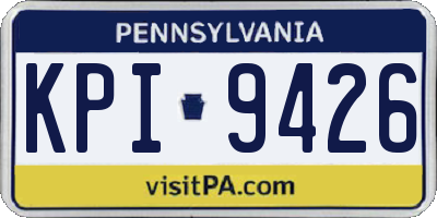 PA license plate KPI9426