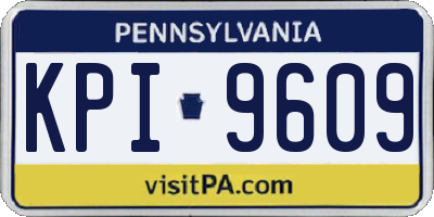 PA license plate KPI9609