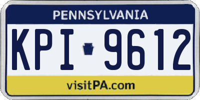 PA license plate KPI9612