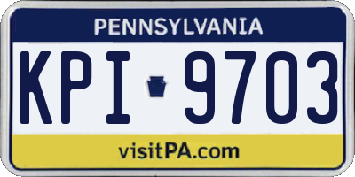PA license plate KPI9703