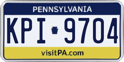 PA license plate KPI9704