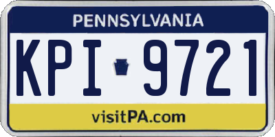PA license plate KPI9721