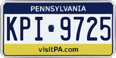 PA license plate KPI9725