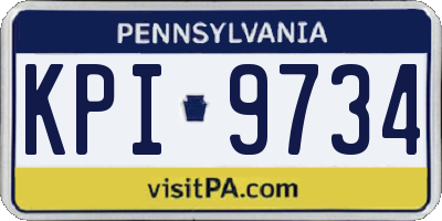 PA license plate KPI9734