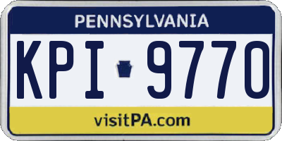 PA license plate KPI9770