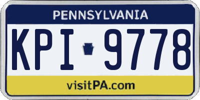 PA license plate KPI9778