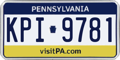 PA license plate KPI9781
