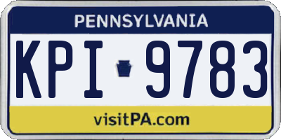 PA license plate KPI9783
