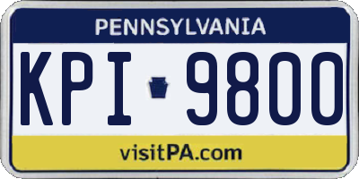 PA license plate KPI9800