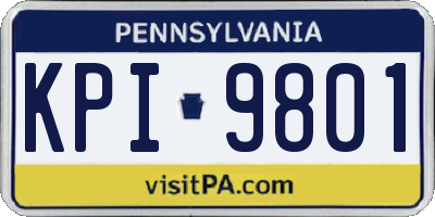 PA license plate KPI9801