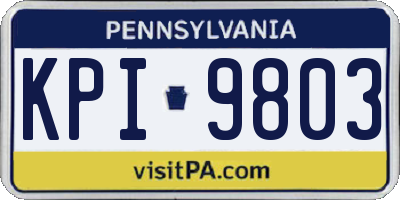PA license plate KPI9803