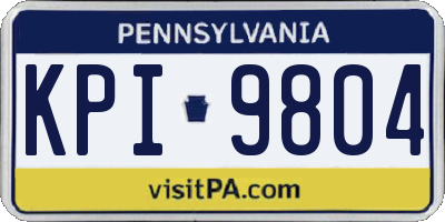 PA license plate KPI9804